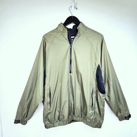 Footjoy Dryjoys Tour Collection Green Windbreaker 1/4 Zip Pullover Jacket Golf - Picture 1 of 12